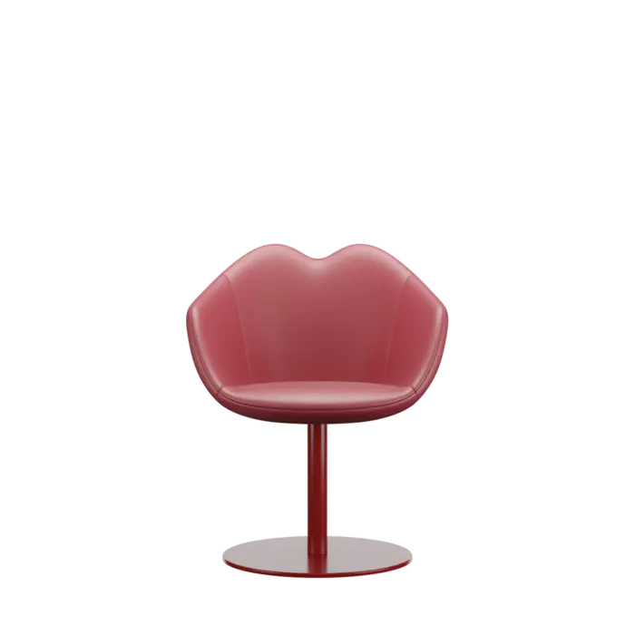 Sedia qeeboo XOXO Base rotonda – in pelle